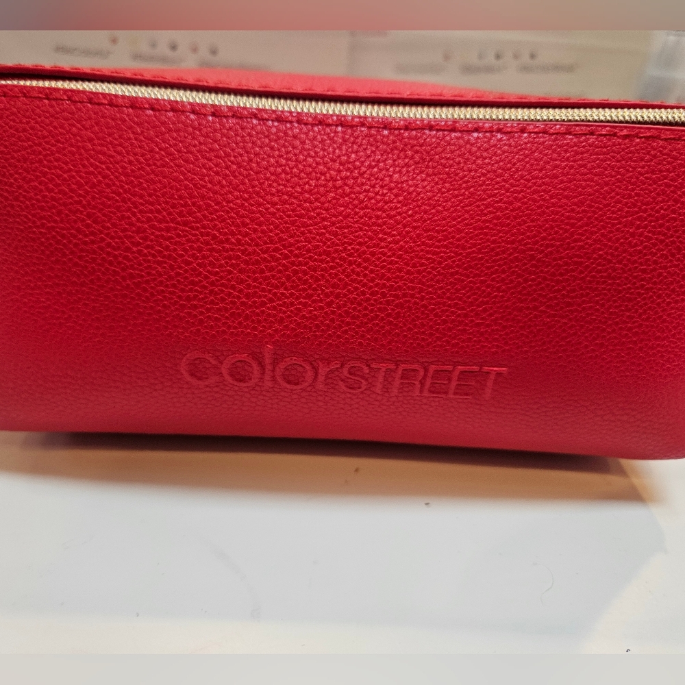Color Street Red makeup bag